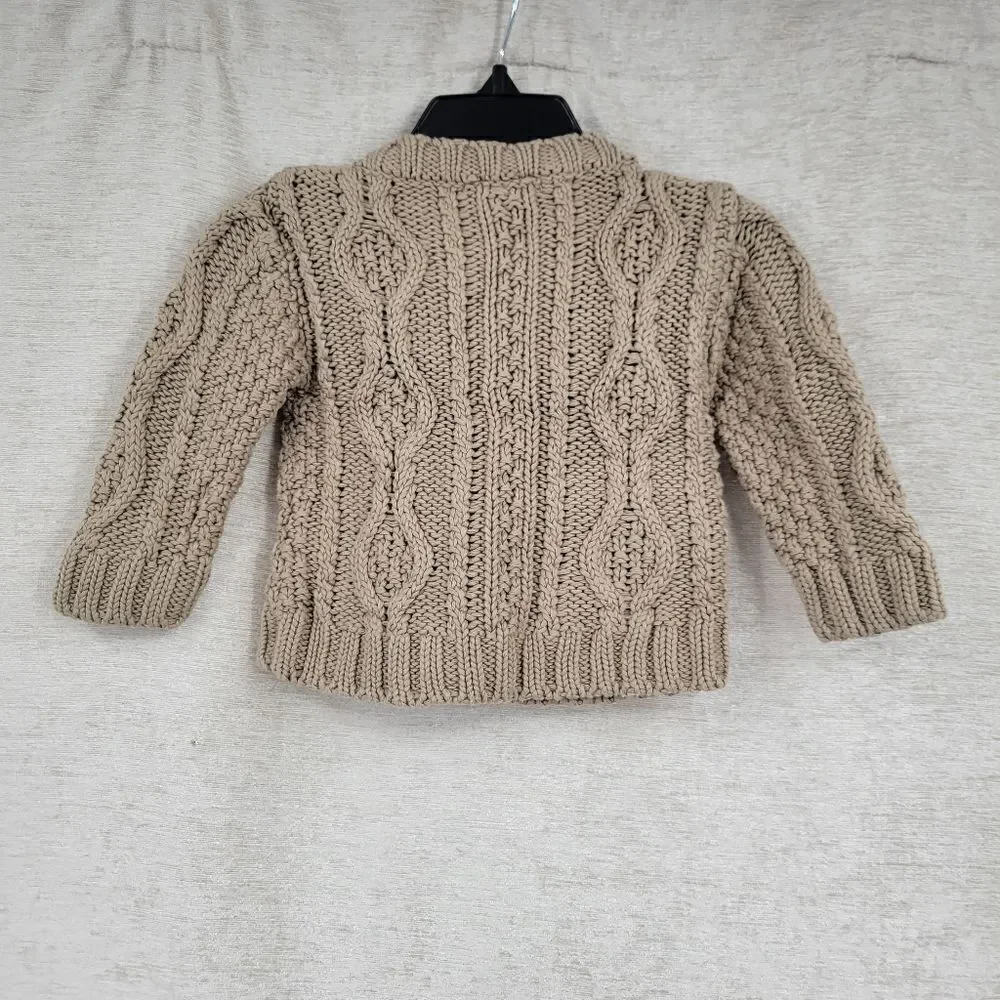 MINI Top Shop Oatmeal Kids Mushroom Colored Cable Knit Cardigan boys 6-12 months
